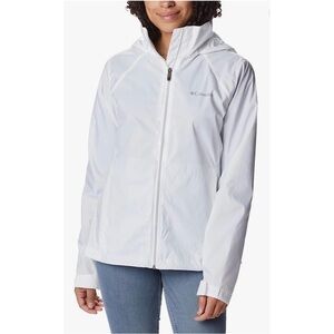 COLUMBIA Omni-Shield White Lightweight Winderbreaker Hoodie Jacket